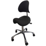 Krzesło „siodło” z oparciem czarne - obrazek 2