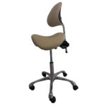 Krzesło „siodło” z oparciem beżowe - obrazek 3