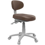 Krzesło profilowane z oparciem brązowe - obrazek 2